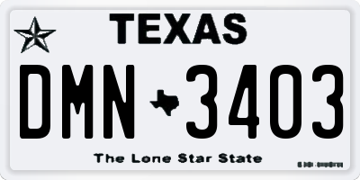 TX license plate DMN3403