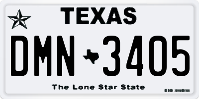TX license plate DMN3405