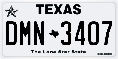 TX license plate DMN3407