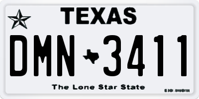 TX license plate DMN3411