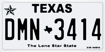 TX license plate DMN3414