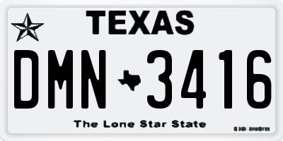 TX license plate DMN3416