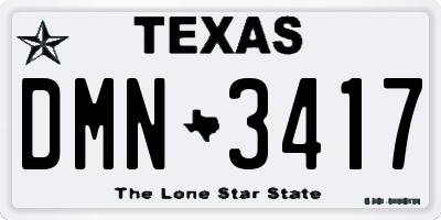 TX license plate DMN3417