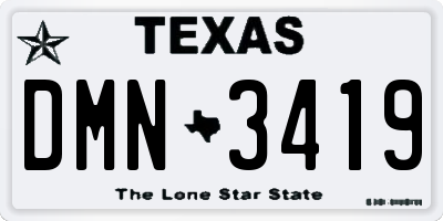 TX license plate DMN3419