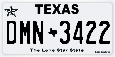 TX license plate DMN3422