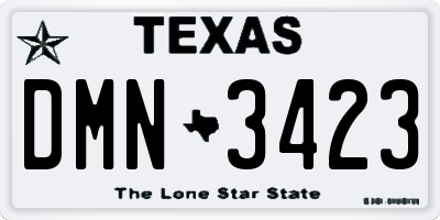 TX license plate DMN3423