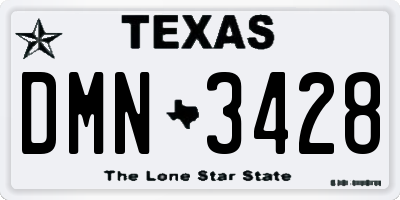 TX license plate DMN3428
