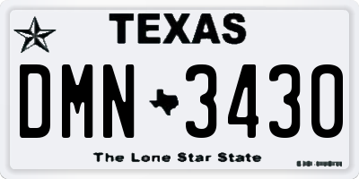 TX license plate DMN3430