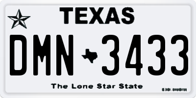 TX license plate DMN3433