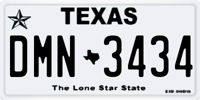 TX license plate DMN3434