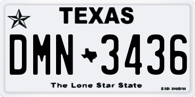 TX license plate DMN3436