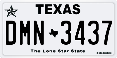 TX license plate DMN3437