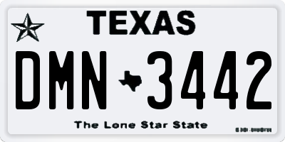 TX license plate DMN3442