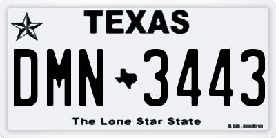 TX license plate DMN3443