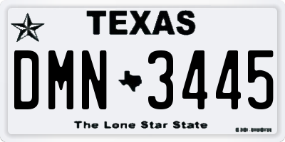 TX license plate DMN3445