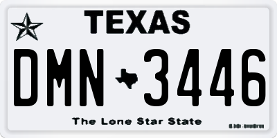 TX license plate DMN3446