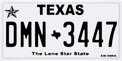 TX license plate DMN3447