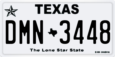 TX license plate DMN3448