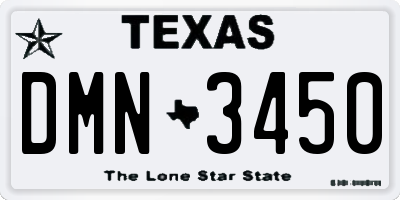 TX license plate DMN3450