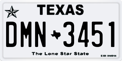 TX license plate DMN3451