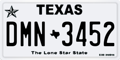 TX license plate DMN3452