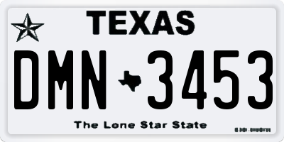 TX license plate DMN3453