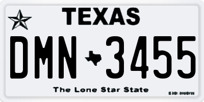 TX license plate DMN3455