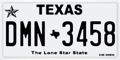 TX license plate DMN3458