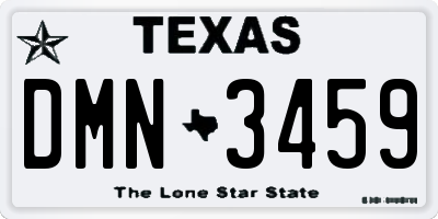 TX license plate DMN3459