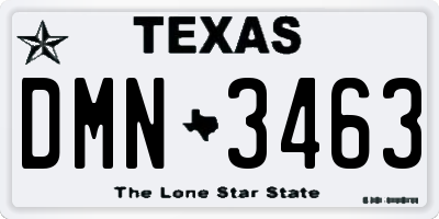 TX license plate DMN3463