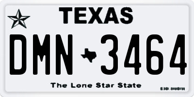 TX license plate DMN3464