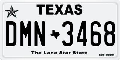 TX license plate DMN3468