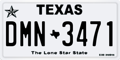 TX license plate DMN3471