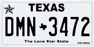 TX license plate DMN3472