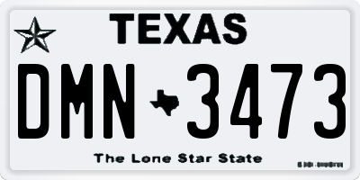 TX license plate DMN3473