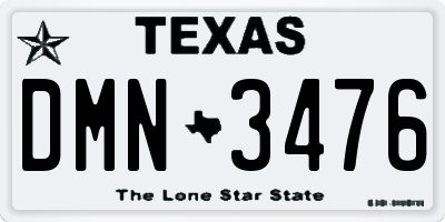 TX license plate DMN3476