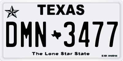 TX license plate DMN3477