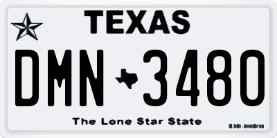 TX license plate DMN3480
