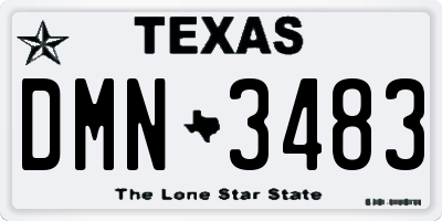 TX license plate DMN3483