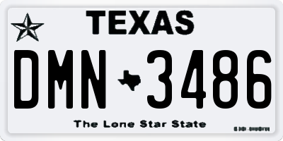 TX license plate DMN3486