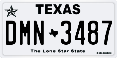 TX license plate DMN3487
