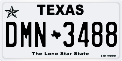 TX license plate DMN3488