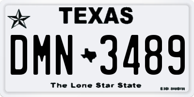 TX license plate DMN3489