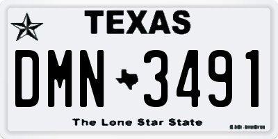 TX license plate DMN3491