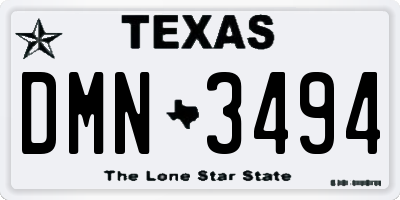 TX license plate DMN3494