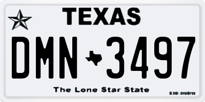 TX license plate DMN3497