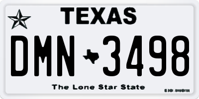 TX license plate DMN3498