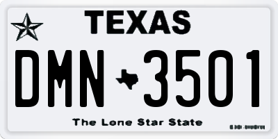 TX license plate DMN3501