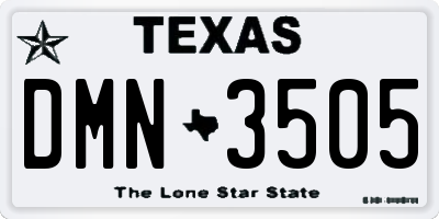 TX license plate DMN3505