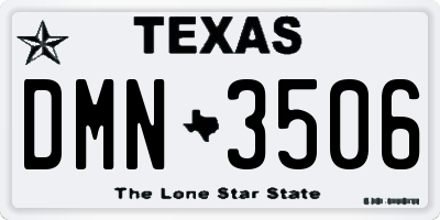 TX license plate DMN3506
